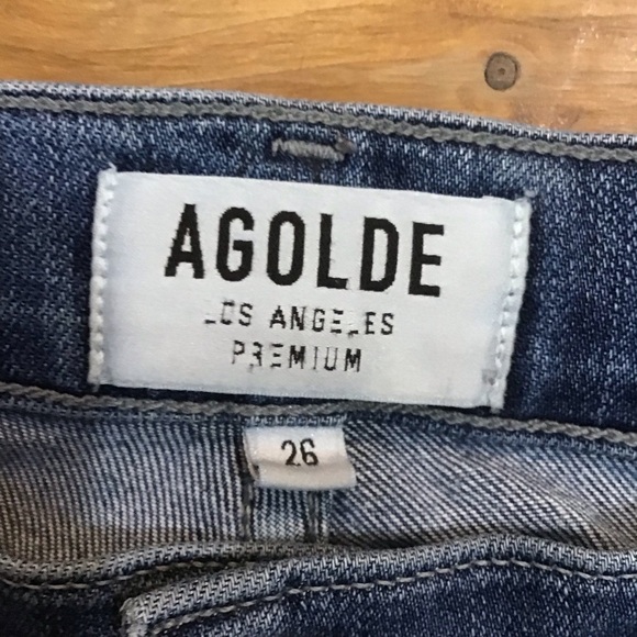 AGOLDE jeans premium denim high-rise ripped skinny stretch 26 distressed blue - Picture 5 of 15